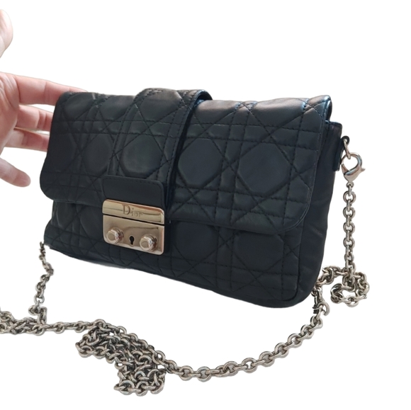 Christian Dior Black Cannage Leather Convertible Crossbody Bag - Picture 13 of 16